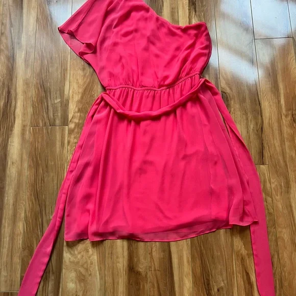 Express One-Shoulder Pink Dress - Picture 2 of 3